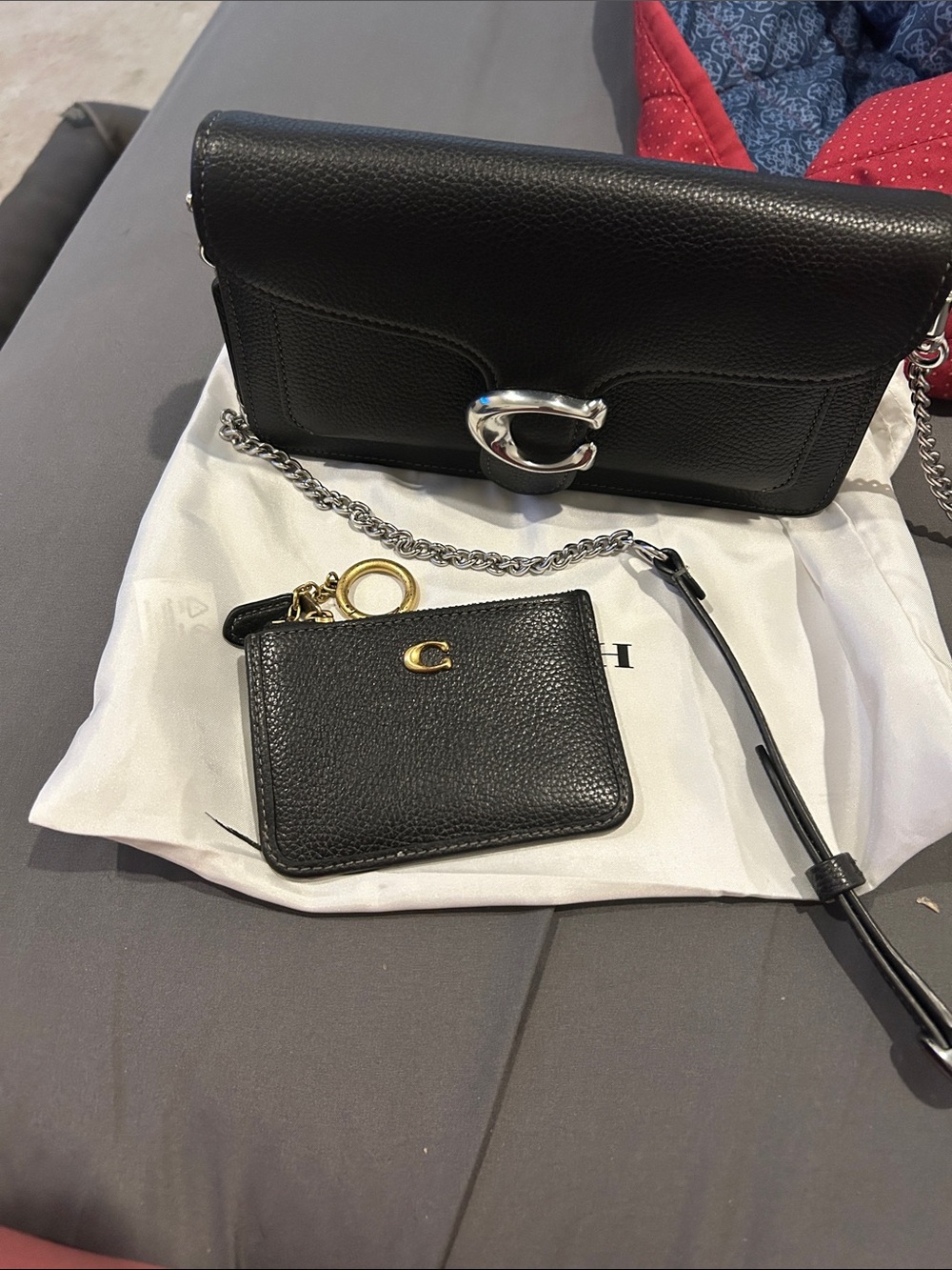 Coach Black Leather Crossbody Bag with Silver Hardware